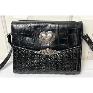 Day Timer Vintage Black Purse Heart  Daily Planner Crossbody  Purse